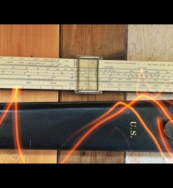 American blueprint Co US artillery arc bombing military slide rule pouch 1960 USA