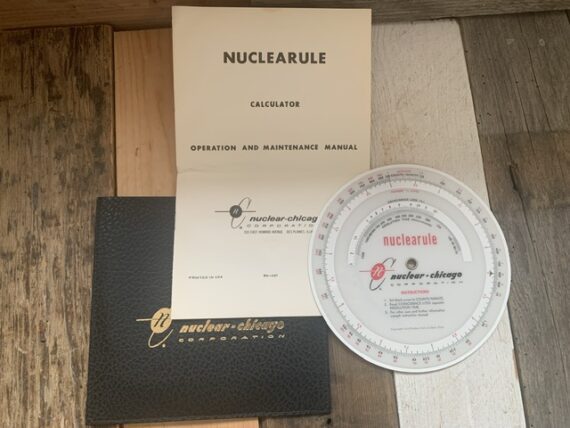 Nuclearule radioactivity measurements circular slide rule full set 1960 USA - Image 8