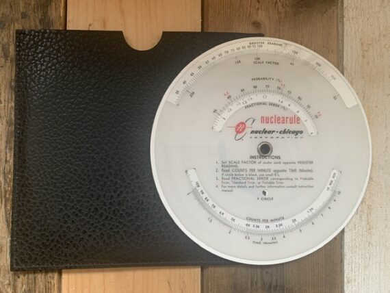 Nuclearule radioactivity measurements circular slide rule full set 1960 USA