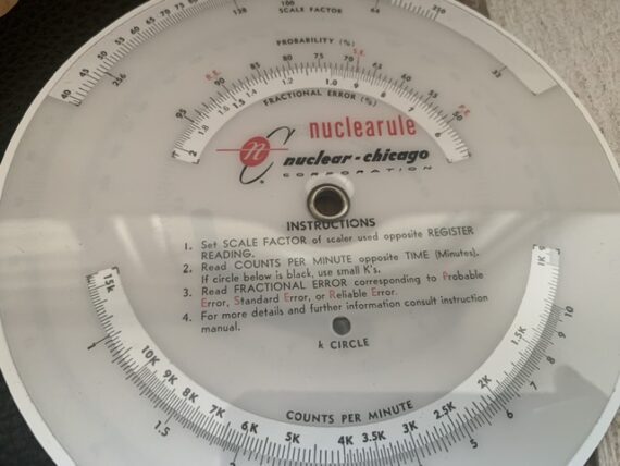 Nuclearule radioactivity measurements circular slide rule full set 1960 USA - Image 5