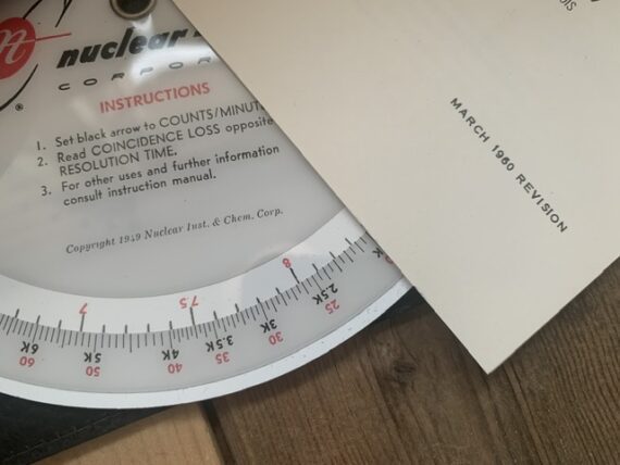 Nuclearule radioactivity measurements circular slide rule full set 1960 USA - Image 4
