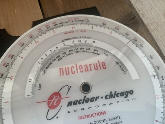 Nuclearule radioactivity measurements circular slide rule full set 1960 USA - Image 3