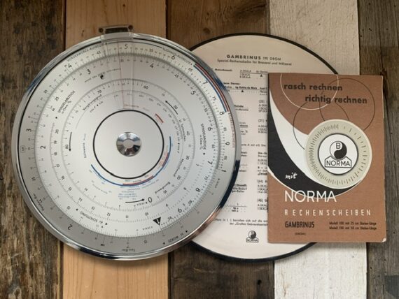 Norma Gambrinus 190 circular slide rules beer brewing full set 1970 Germany