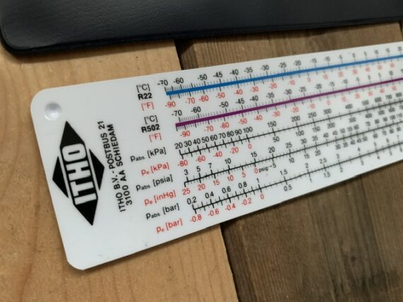 Danfoss refrigerant ITHO conversion slide rule Denmark 1960 Holland