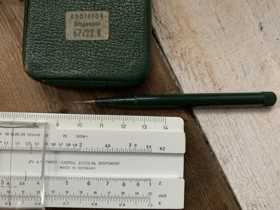 Faber Castell disponent 67/22Rb Addiator pen pocket slide rule 1960 Germany