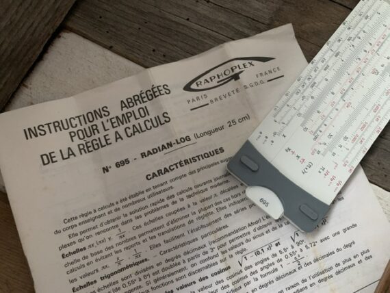 Graphoplex 695 Radian-Log slide rule full set 1970 France