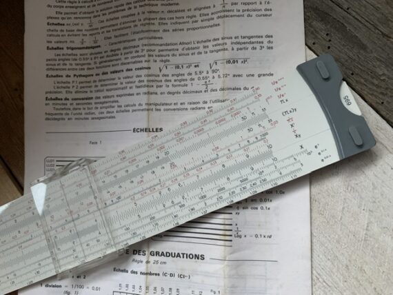 Graphoplex 695 Radian-Log slide rule full set 1970 France - Image 5