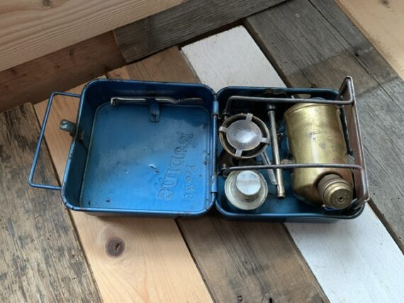 Radius 46 LTD metal case camping stove with accessories 1950 Sweden