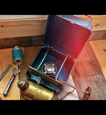 Radius 46 LTD metal case camping stove with accessories 1950 Sweden