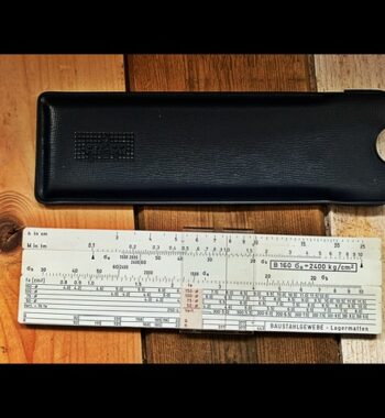 Aristo 10132 BG woven concrete pocket slide rule case 1950 Germany