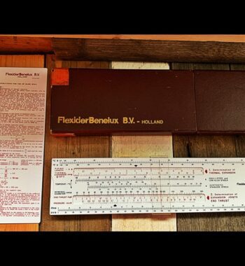 Expansion for piping slide rule, made ca. 1960 for FlexiderBenelux
