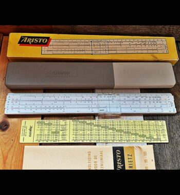 Ahrend 435065 Aristo Rietz 99 slide rule 1964 full set Germany Holland