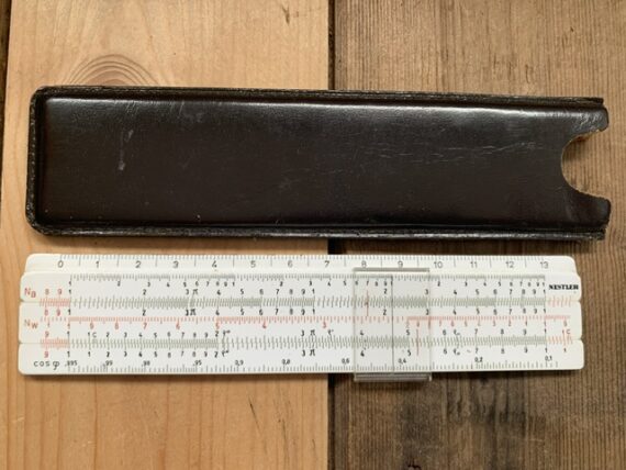 Pocket slide rule Nestler 11 AEG Nb/Nw in sleeve 1960 Germany