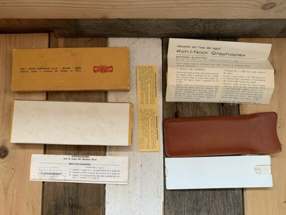 Graphoplex 650 Electro Koh-I-Noor pocket slide rule full set 1960 Italy