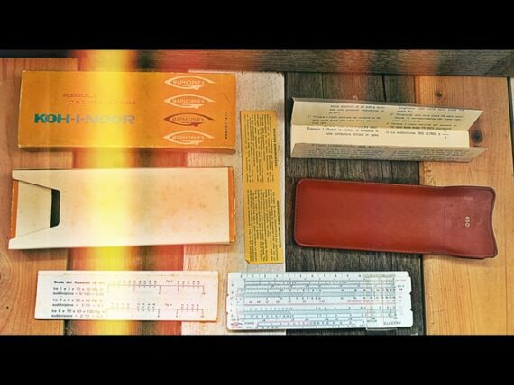 Graphoplex 650 Electro Koh-I-Noor pocket slide rule full set 1960 Italy