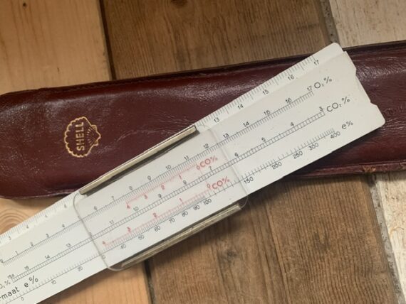 Graphoplex SHELL Stack loss excess air pocket slide rule 1960 Dutch France