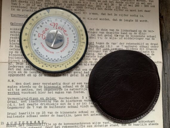 ALRO printing circular slide rule case cicero Jos Neve 1960 Holland