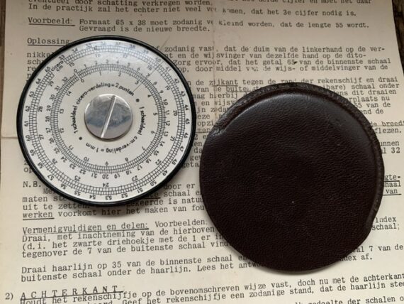 ALRO printing circular slide rule case cicero Jos Neve 1960 Holland