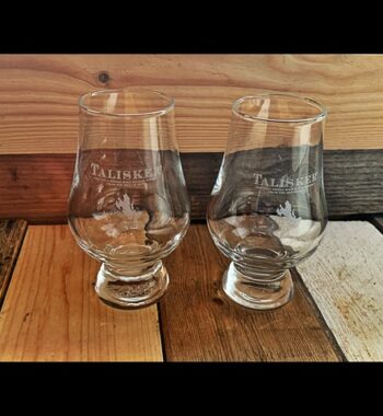 2 Whisky glasses for Talisker whisky Glencairn 1990