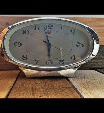 Five Rams oval chromium and grey alarm clock 1980 China