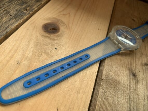 Swatch SUJK 104 Fluid Word BLUE mens quartz watch 2005 Swiss - Image 6