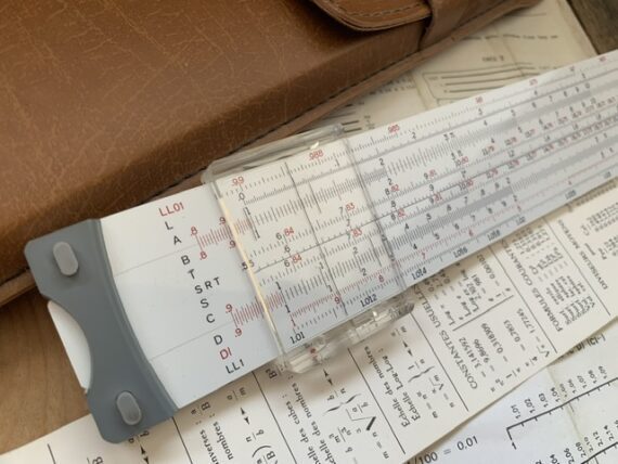 Graphoplex 699 Decilog duplex slide rule full set 1970 France