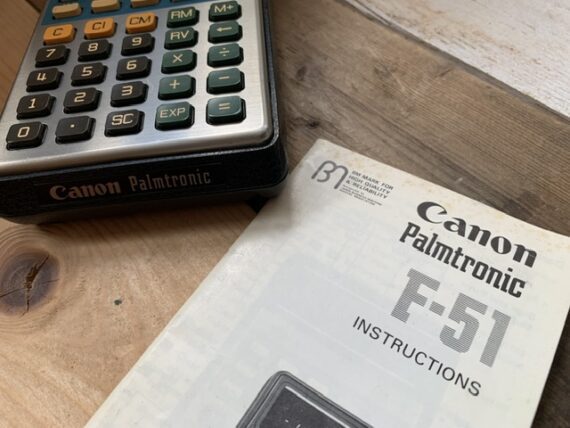Canon Palmtronic F-51 scientific calculator manual 1976 Japan