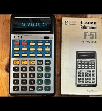 Canon Palmtronic F51 scientific calculator manual 1976 Japan