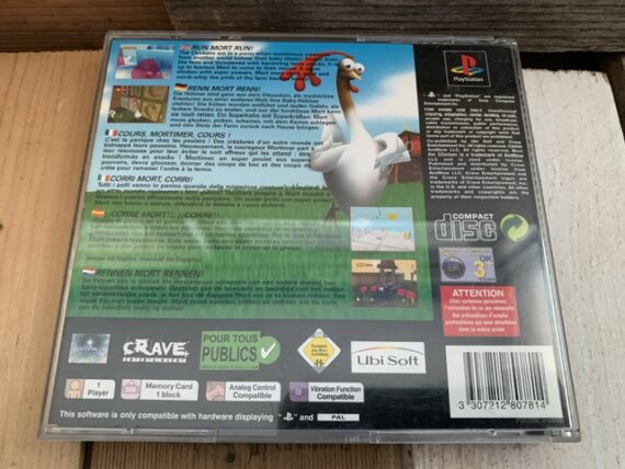 Mort the Chicken PS1 video game PAL box manual 2000 Japan