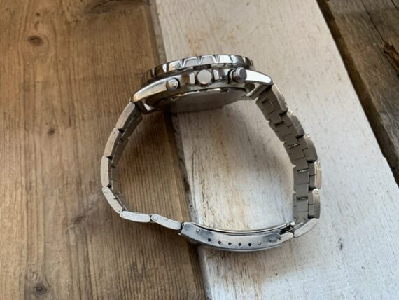 Seiko 7t34-6B00 Flightmaster slide rule chronograph blue steel 1990 Japan - Image 10