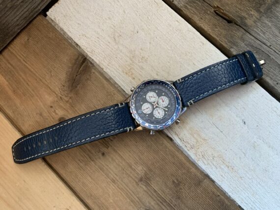 Seiko 7t34-6B00 Flightmaster slide rule chronograph blue steel 1990 Japan - Image 13