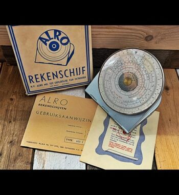 Alro 600E Electro Slide rule metal case full set 1960 Holland