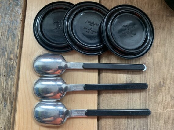 3x Morinox Italy STAR TREK espresso cup saucer spoon set 1980 Italy - Image 6