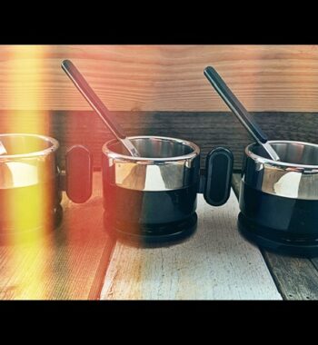 3x Morinox Italy STAR TREK espresso cup saucer spoon set 1980 Italy