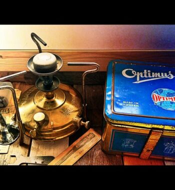 Optimus 48L brass camping Stove in tin 1960 Sweden