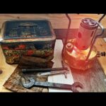 Juwel 21 small brass camping stove in tin 1950 Germany