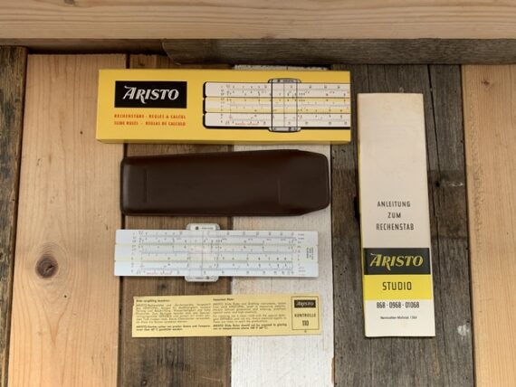 Aristo 868 Studio pocket slide rule full set 1970 Germany