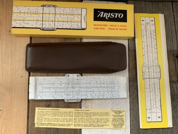 Aristo 868 Studio pocket slide rule full set 1970 Germany