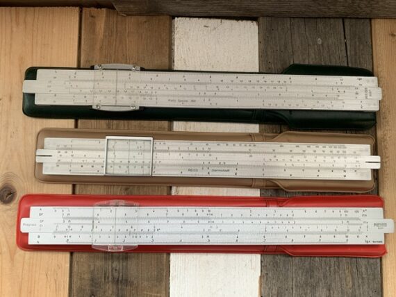 Reiss Progress 3223 + Darmstadt 3204 +3201 Rietz-Special metal slide rule