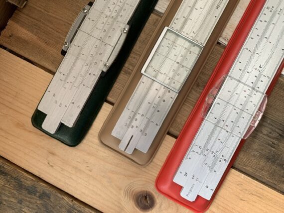 Reiss Progress 3223 + Darmstadt 3204 +3201 Rietz-Special metal slide rule