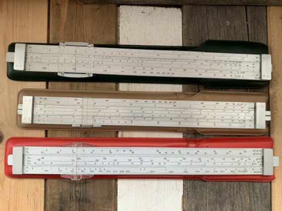 3x Reiss 3223 3204 3201 metal slide rules in pouch 1950 DDR Germany - Image 4