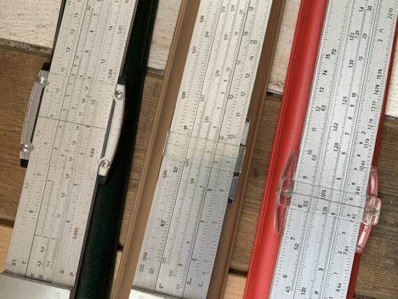 Reiss Progress 3223 + Darmstadt 3204 +3201 Rietz-Special metal slide rule