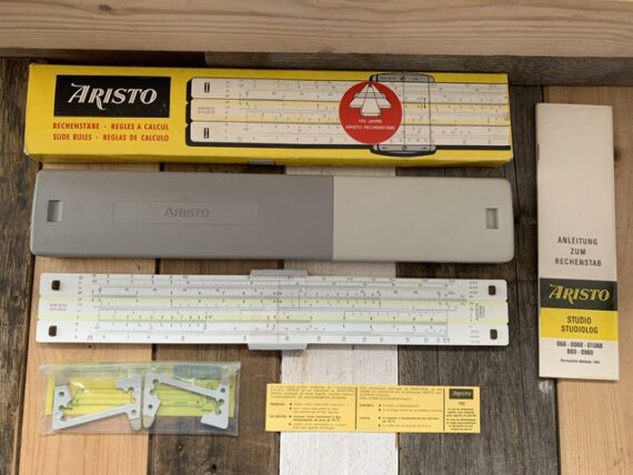 Aristo Studio 0968 slide rule full set feet 1970 Germany