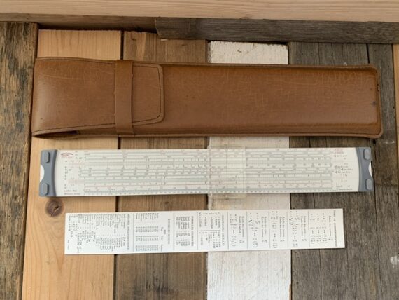 Graphoplex 695 Radian-Log slide rule sleeve 1970 France
