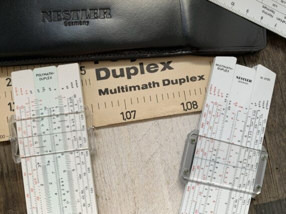 Nestler 0130 Multimath 0129 Polymath-Duplex pocket slide rules manual 1970 Germany