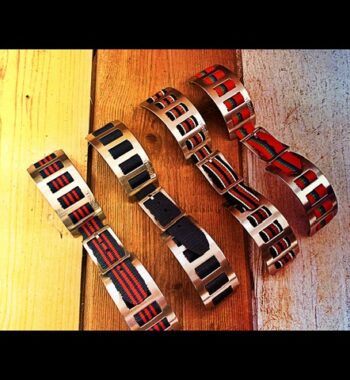 Tissot stainless steel 17mm bracelet with linen insert 1970 Switzerland