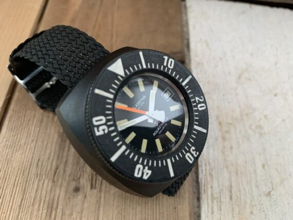 Aquastar Glasstar Diver automatic watch 1970 Switzerland