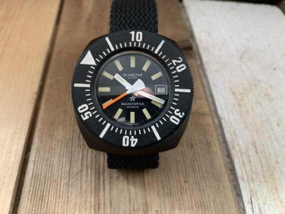 Aquastar Glasstar Diver automatic watch 1970 Switzerland
