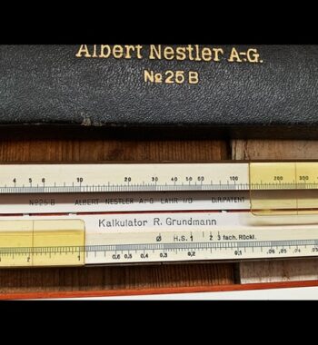 Nestler 25B Kalkulator Grundmann Machine Time slide rule Germany 1940