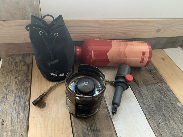 Sigg Fire Jet travel stove complete with bottle pump 2000's